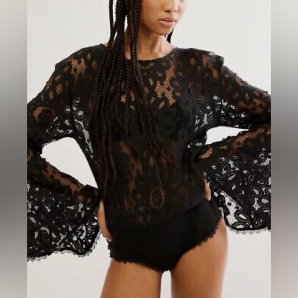 Free People “Better With Time” Lace Bodysuit, Size XL